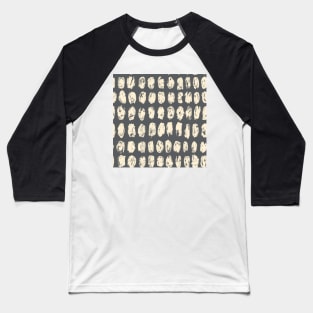 Ivory Dots on Grey Baseball T-Shirt